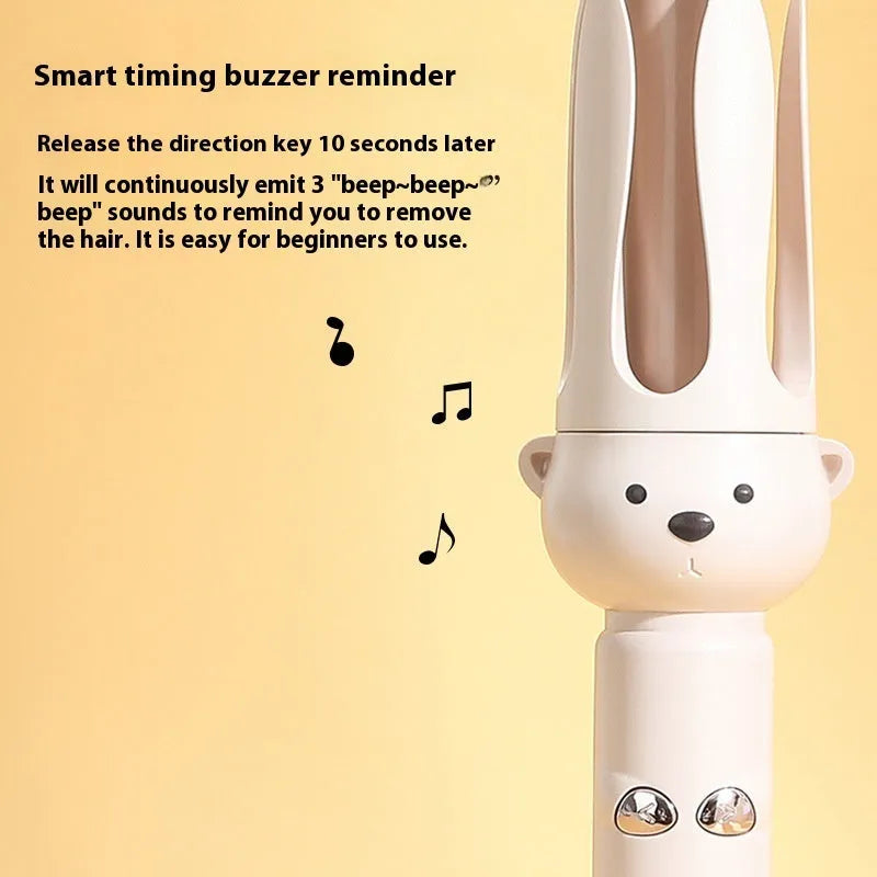 Beige anion automatic hair curler FS-H208 with negative ion technology and hair stick accessory