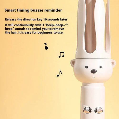 Beige anion automatic hair curler FS-H208 with negative ion technology and hair stick accessory