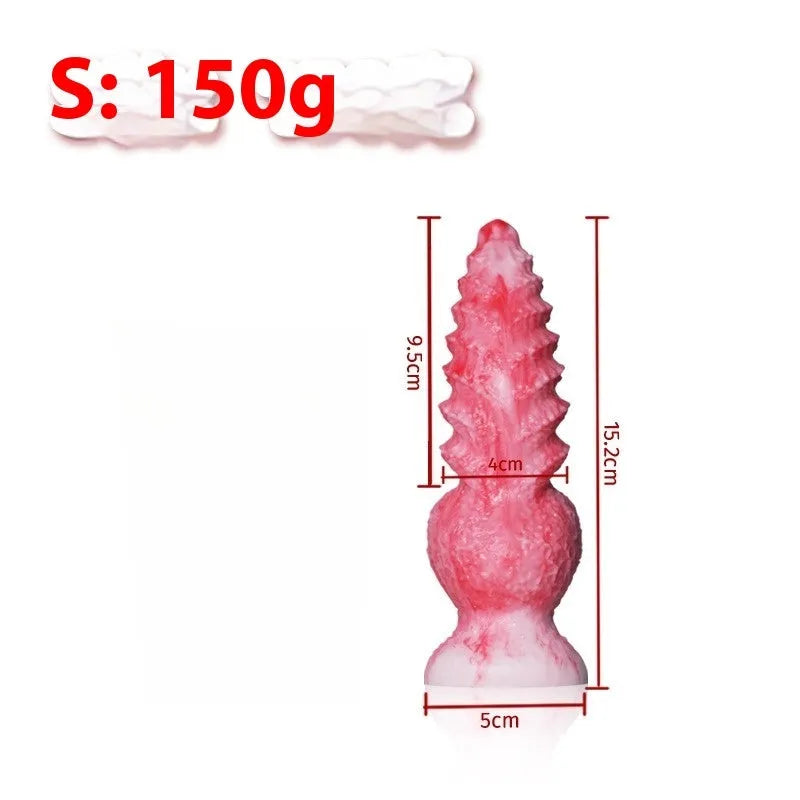 Pink platinum silicone penis-shaped masturbation device for women