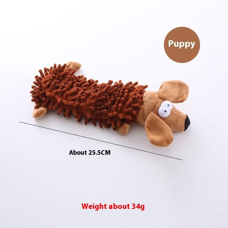 Plush microfiber horse molar dog toy in six animal colour variations