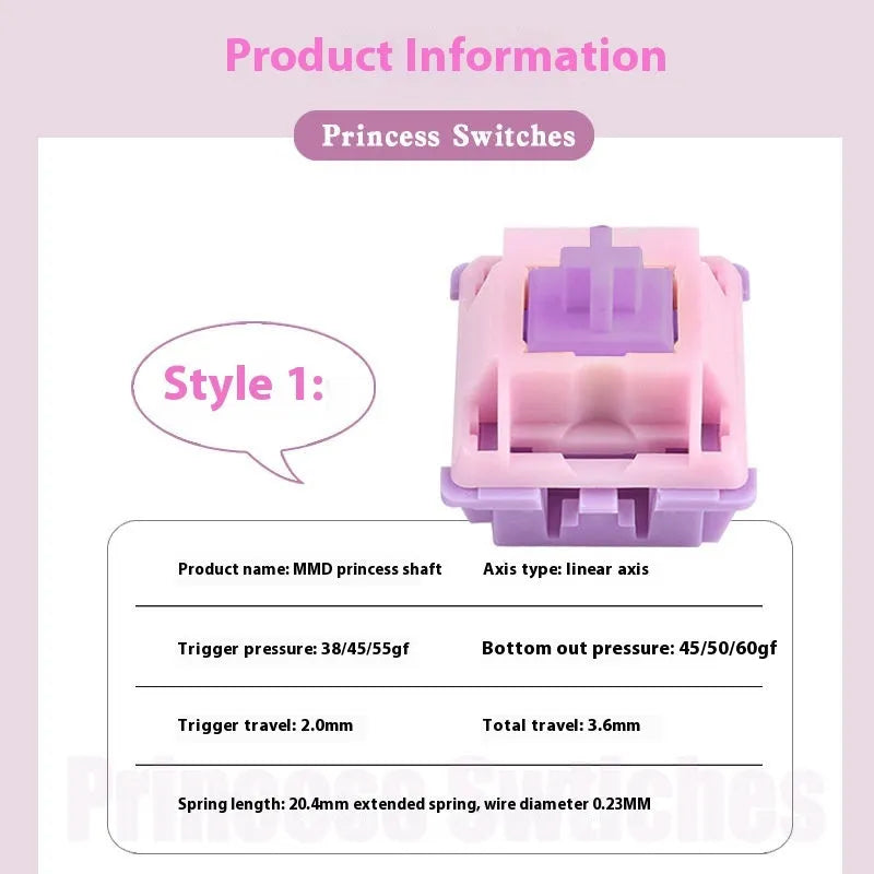 MMD Princess mechanical keyboard linear switch for custom keyboard builds
