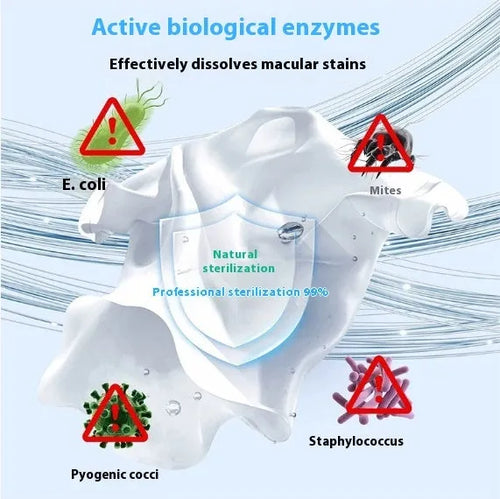 Biological enzyme bubble powder laundry detergent bottle for stain removal