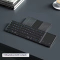 Black folding Bluetooth keyboard for mobile devices with compact dimensions