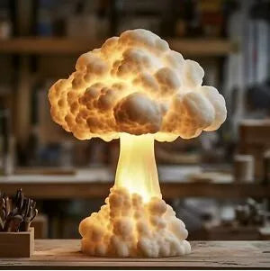 Mushroom cloud atomic explosion shaped USB table lamp with modern art design