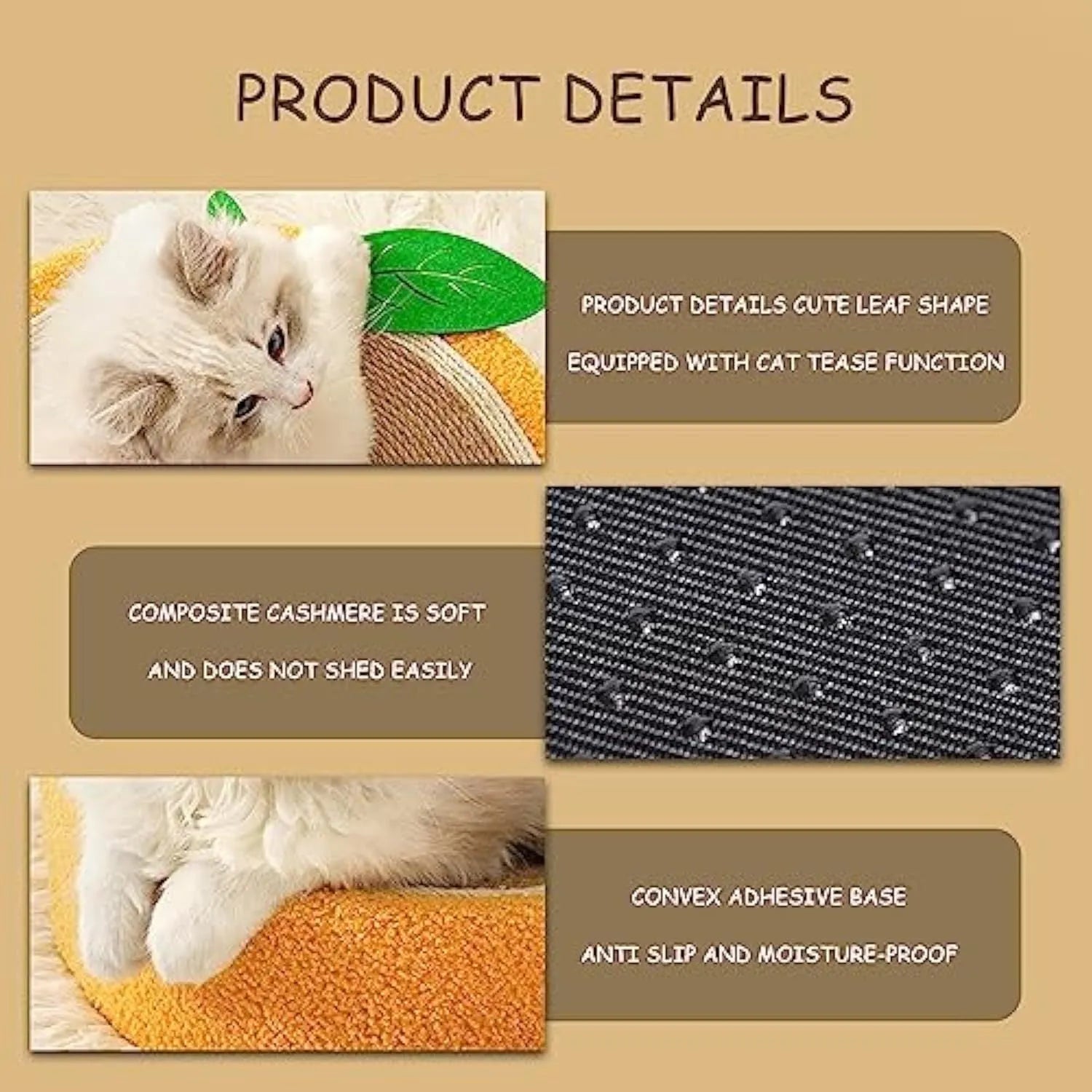 Yellow round cat scratching board with sisal surface and slightly concave centre for sleeping