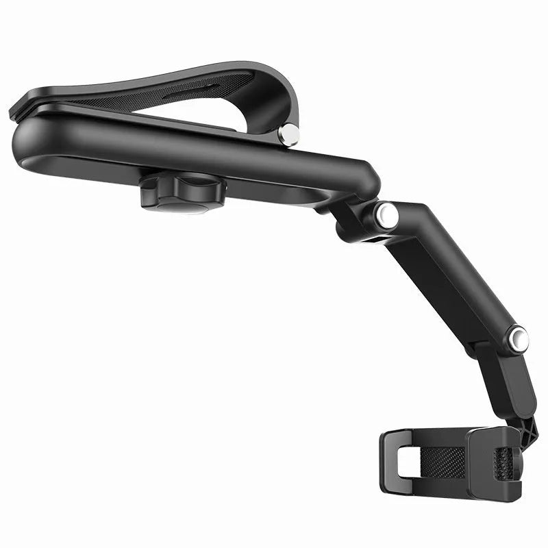 Car mobile phone bracket with clip-on dashboard mounting in black and green colour combination