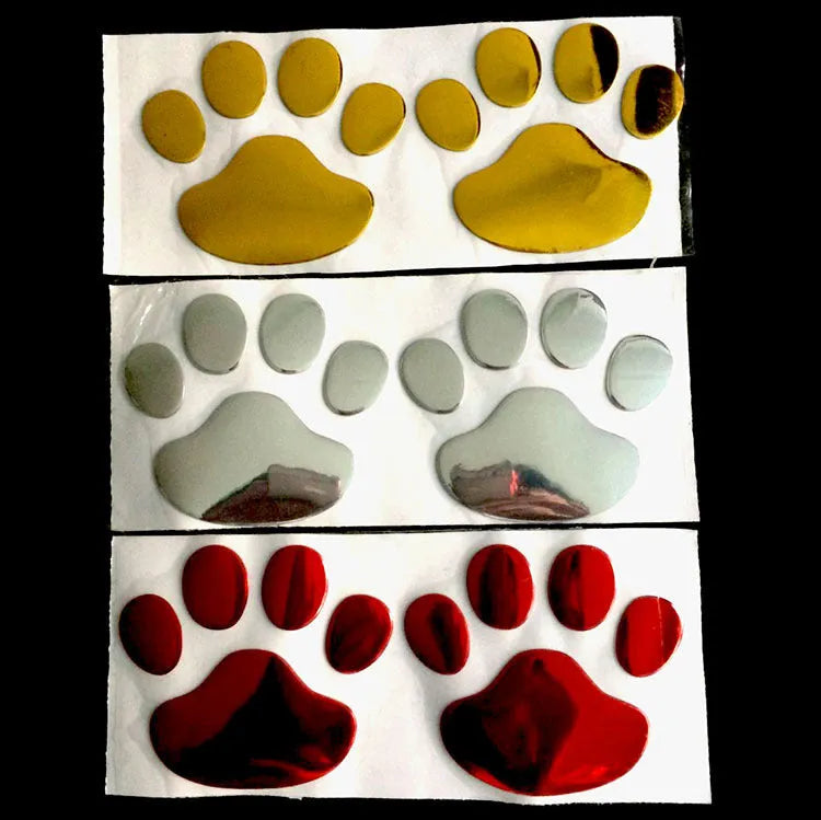 PVC car sticker with dog footprints in hand-shaped brush design for bumper scratch concealment