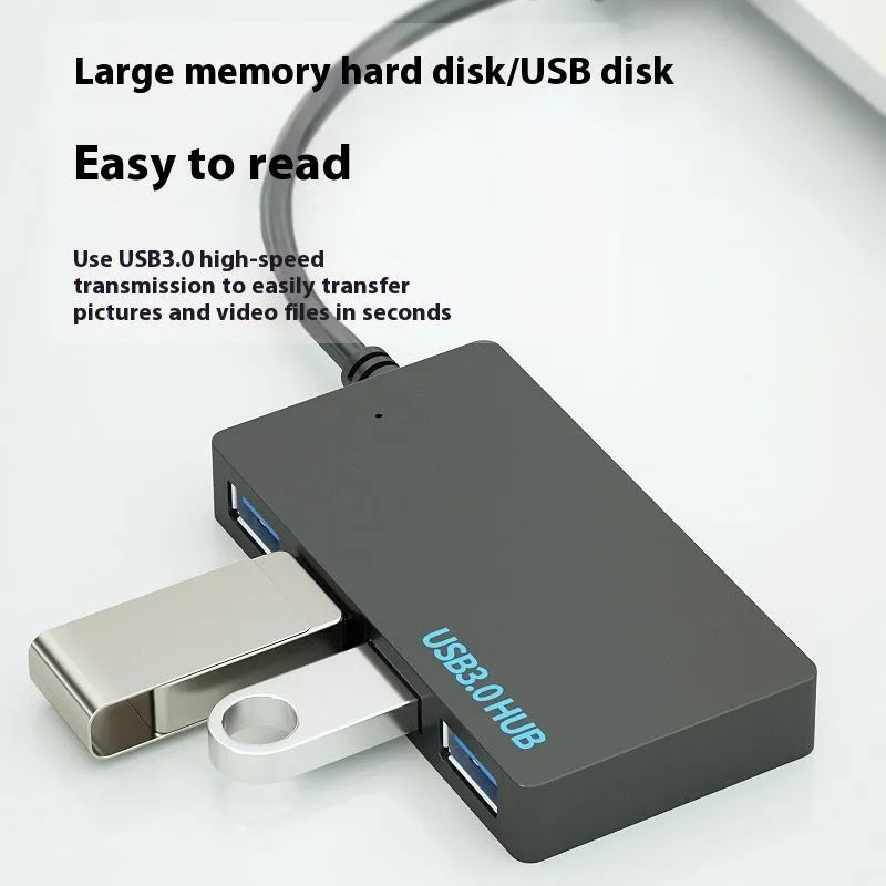 USB 3.0 multi-port extender cable with 20cm length showing Type-C connector and four additional USB ports
