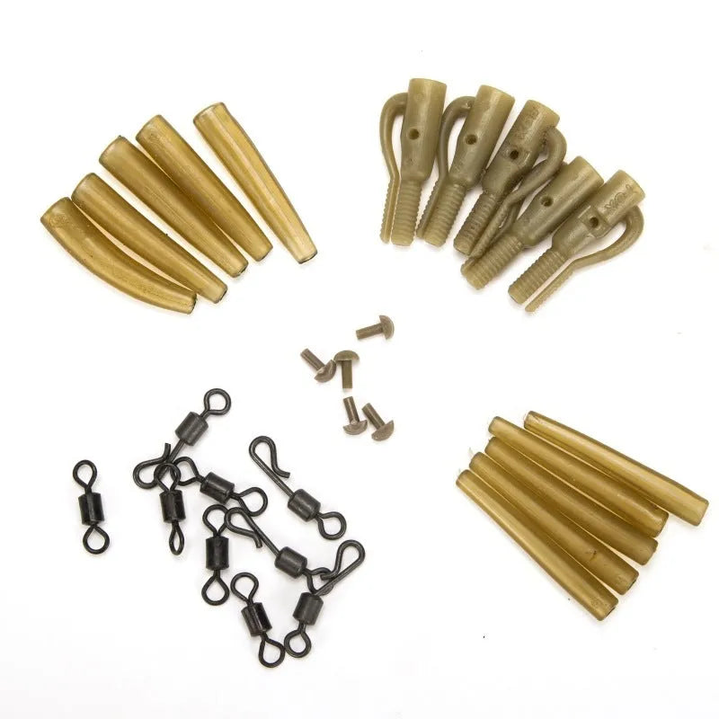 Tobly 30 piece European carp fishing accessory set with pipes, hoses, and screws.