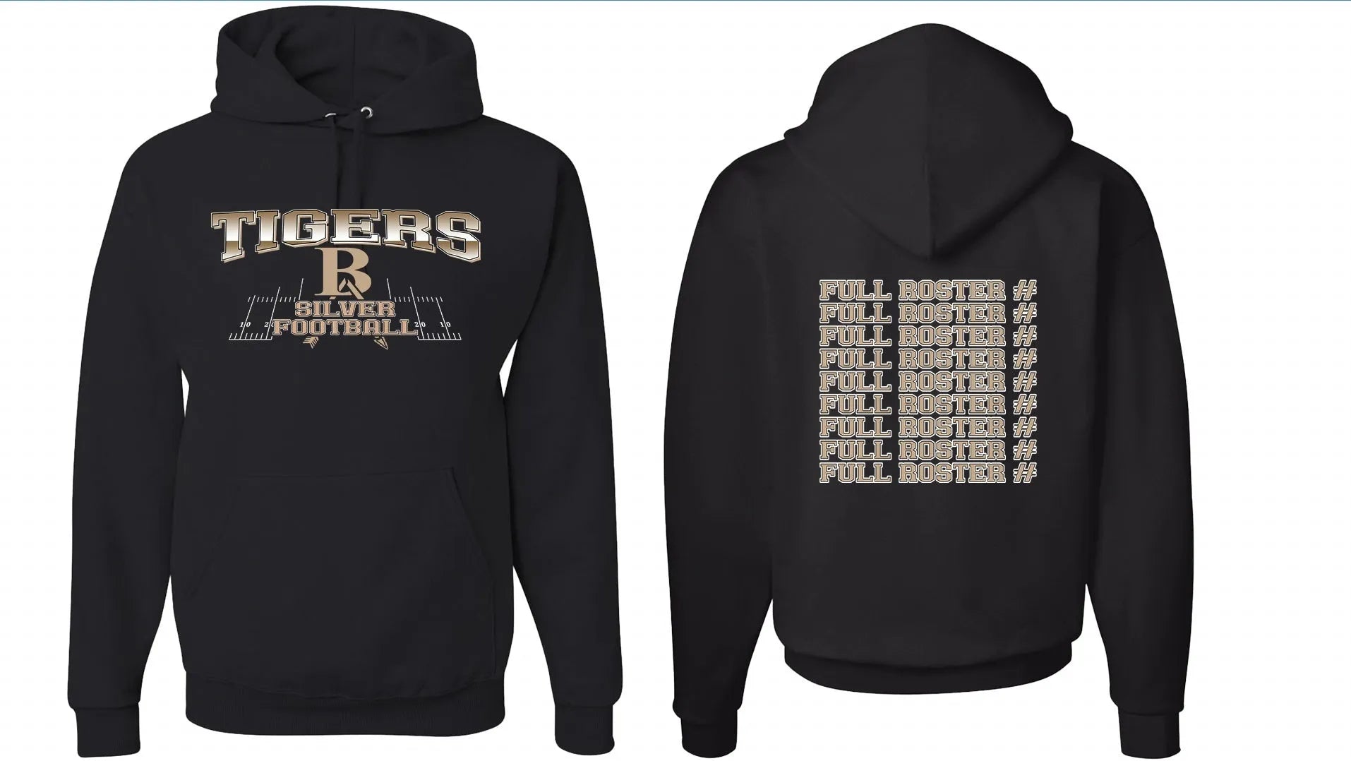 Black pullover hoodie with drop-shoulder sleeves in European and American fit