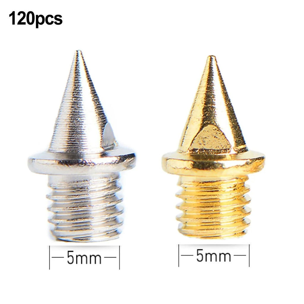 120 steel track and field running spikes in gold and silver colours for replacement use