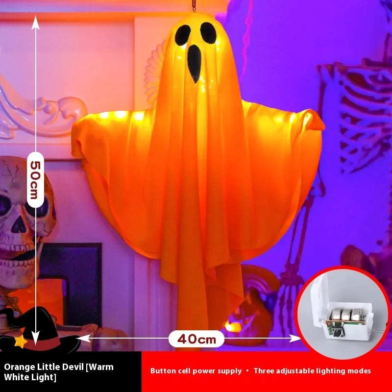 White ghost scream Halloween light with cloth construction for indoor party decoration