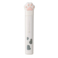 Cat paw mini folding scissors showing stainless steel blades and four colour options: pink, white, black, and blue