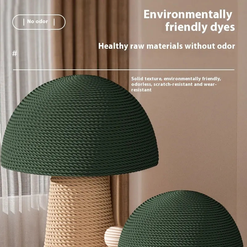 Sisal jute mushroom cat scratching board with ball option, wear-resistant and no dandruff