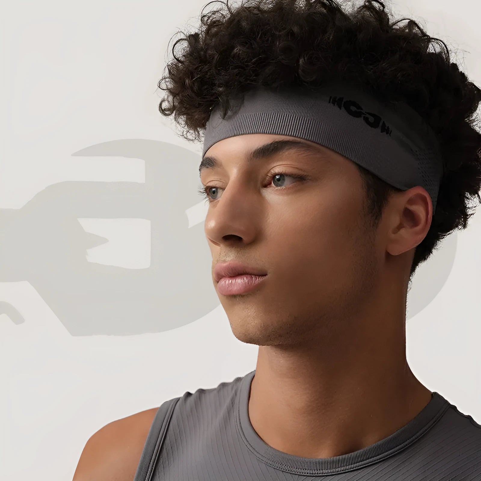 Seamless knitted sports hair band in black, gray, or blue for running and cycling