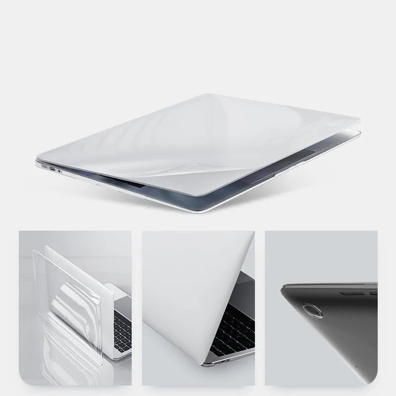 PC protective shell case for MacBook Pro laptop in transparent and black colour options