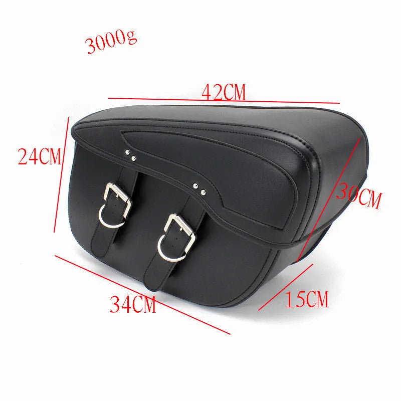 Black retro wind motorcycle side box saddle bag made of PU leather