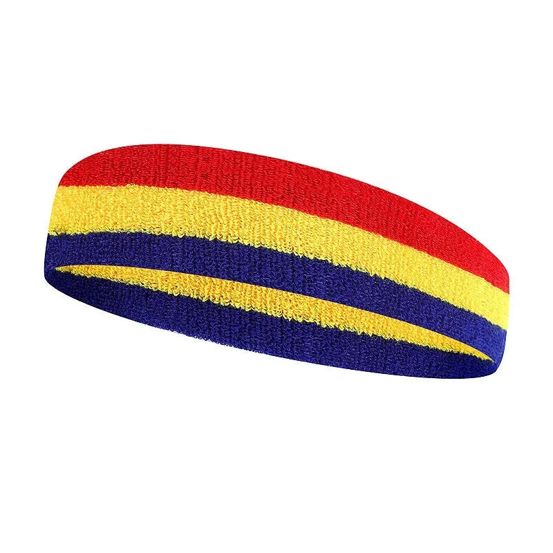 Polyester sports headband in multiple colour combinations for running and basketball