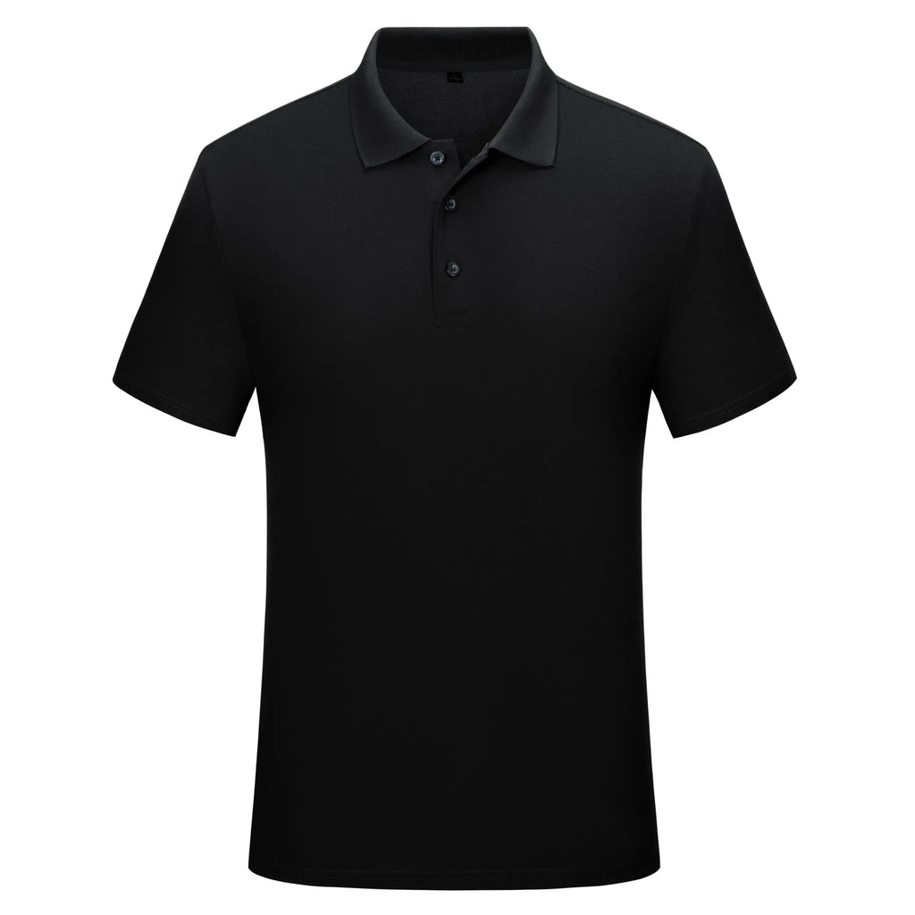 Cotton short sleeve polo shirt in solid colour for office work uniform