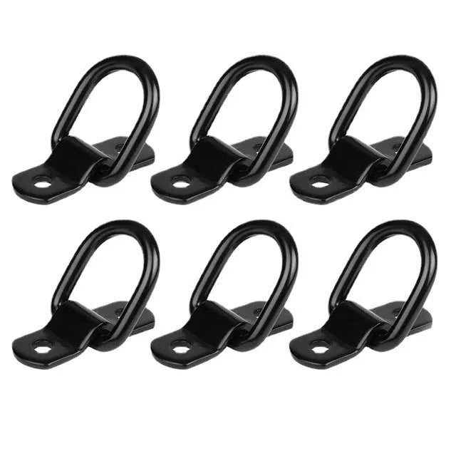 Galvanised carbon steel floor hook with pull ring for truck cargo security in black colour