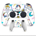 Set of PS5 controller front and back stickers in various designs on a micro-frosted PVC sheet.