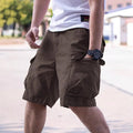 Men's cotton blend workwear shorts with micro-elastic stretch in loose fit for summer