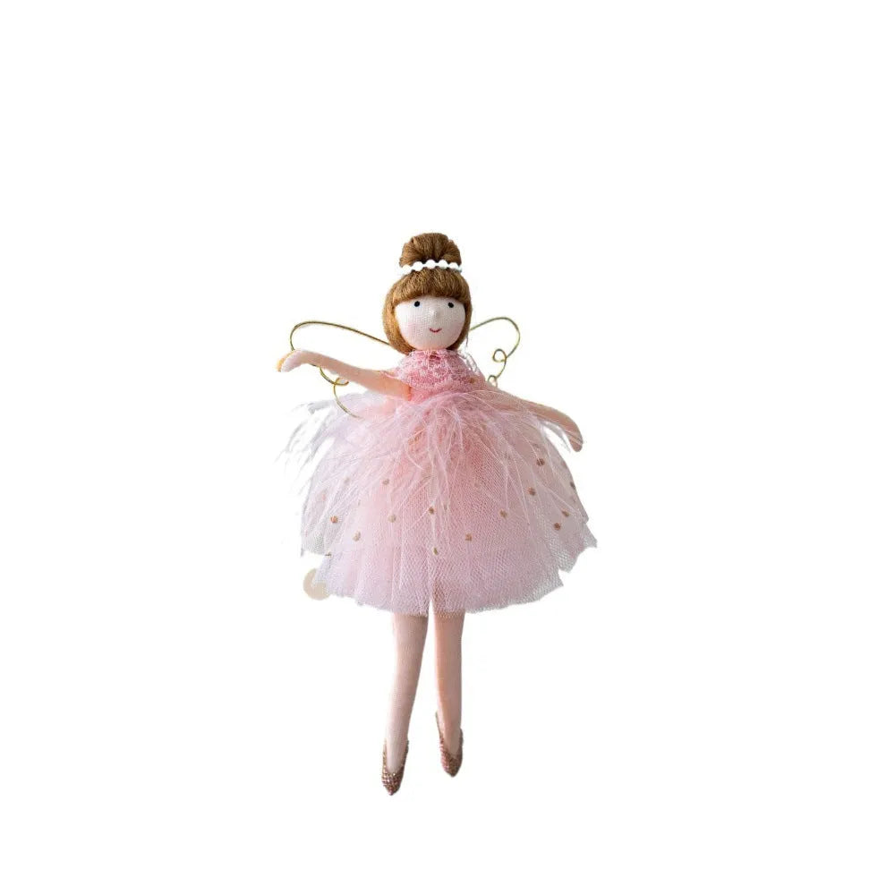 Pink and white ballet angel plush doll pendant with modern simplicity design