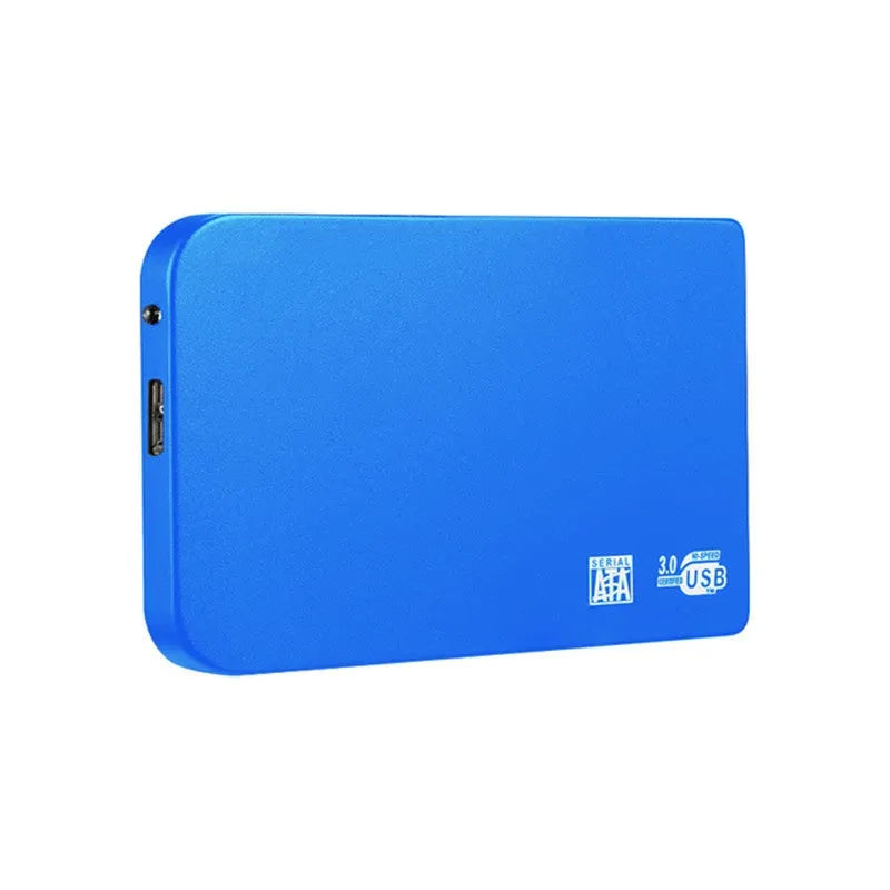 USB 3.0 solid state mobile hard disk with metal shell in black, blue, red, and silver colours