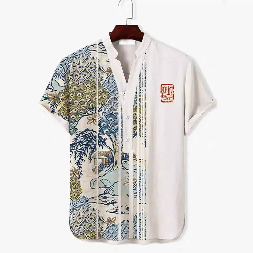 3D digital animal graphic printed on a short sleeve polyester T-shirt, shown on a hanger.