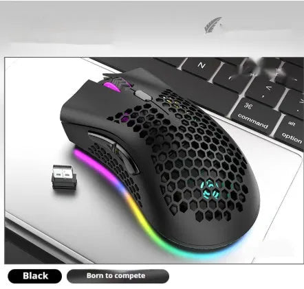 Wireless hollow out gaming mouse with luminous charging in BM600 cyan colour
