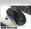 Wireless hollow out gaming mouse with luminous charging in BM600 cyan colour