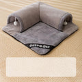 Warm Arctic velvet cat nest in Milo Grey with detachable zippered cover and thickened sponge base