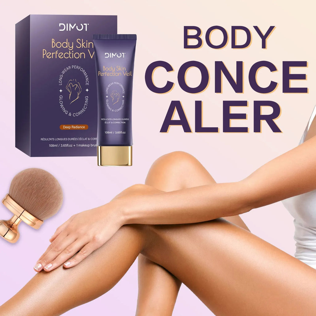 Waterproof body concealer cream in 108ml container with brush applicator for tattoo and birthmark coverage