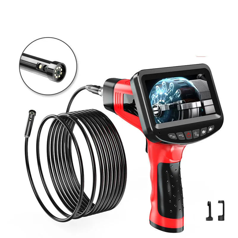 8.5mm dual-lens endoscope inspection camera with snake pipeline and hard line cable options.
