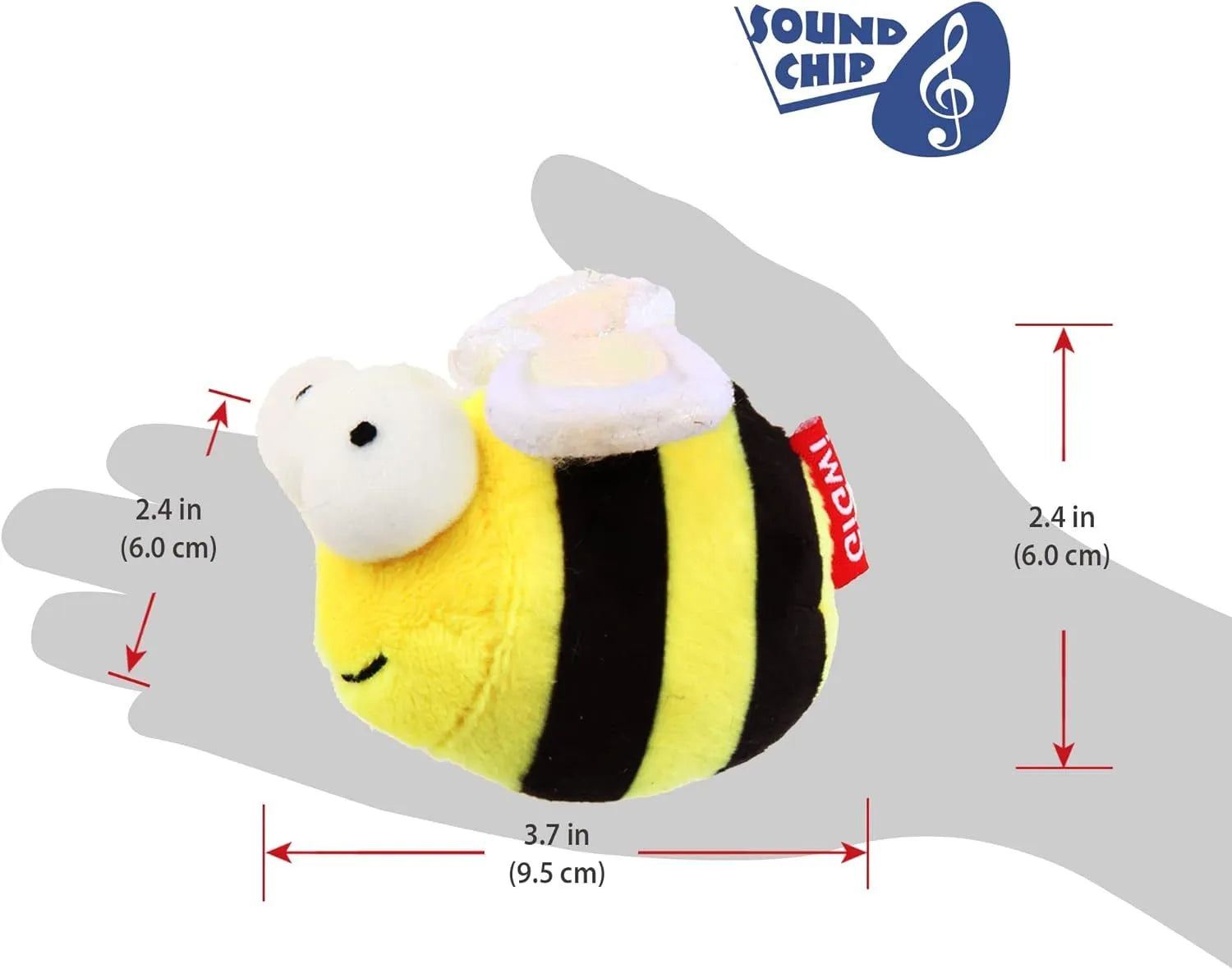 Yellow bee-shaped electronic cat toy with motion-activated squeaking sounds for interactive indoor play