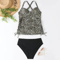Women's separated nylon bikini set in slimming high-waist design for swimming