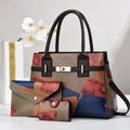 Women's large capacity PU crossbody shoulder bag horizontal shape with stitching and patchwork in Style 1 colour