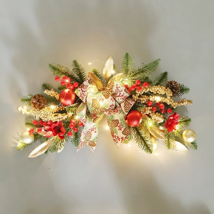 Artificial plastic Christmas garland in American country style available in four decorative variations