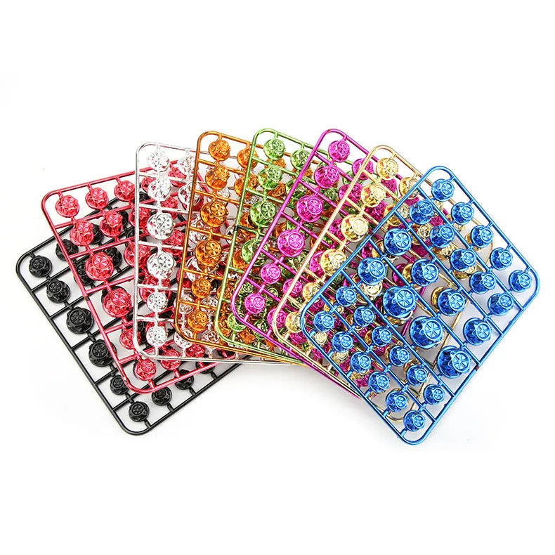 Set of 30 coloured ABS plastic screw caps for motorcycle engine M6 bolt heads.
