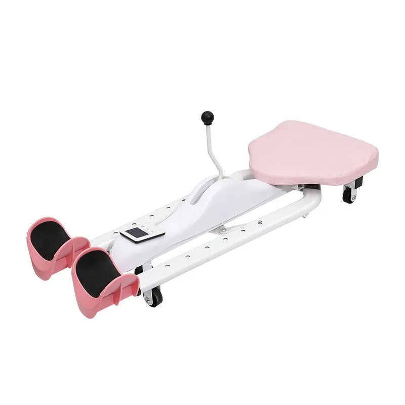 Leg opener stretching device with steel pipe frame and foam padding for gymnastics dance training