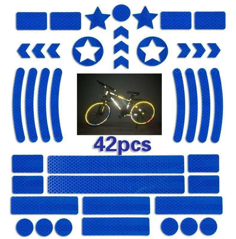 Bicycle reflective safety sticker with geometric grid pattern measuring 11.5 x 21cm