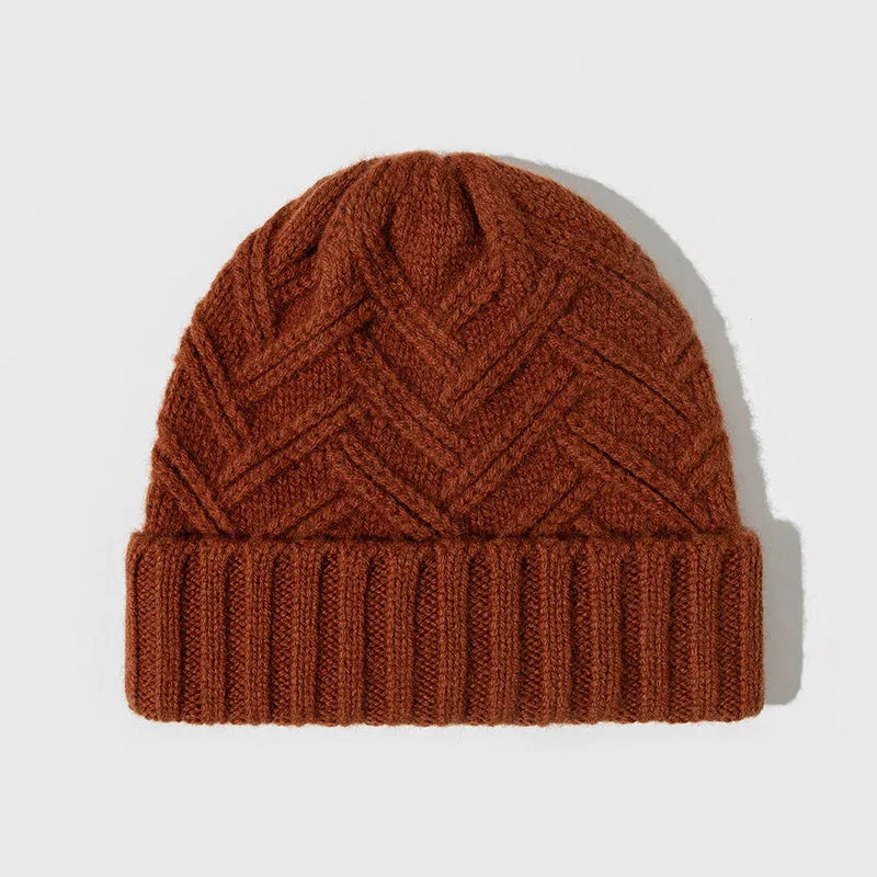Wool women's knitted winter hat with dome crown in six colour options