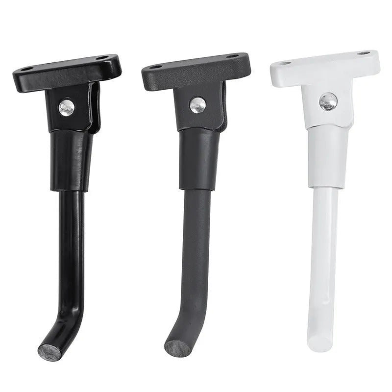 Aluminium alloy electric scooter foot brace accessory in black, white and grey colours with screws