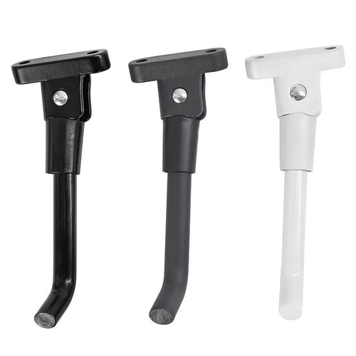 Aluminium alloy electric scooter foot brace accessory in black, white and grey colours with screws