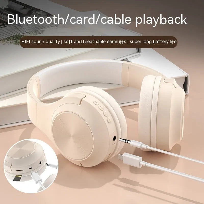 Personalised wireless Bluetooth headset with creative design in chalk black, ivory white and youth green colour options