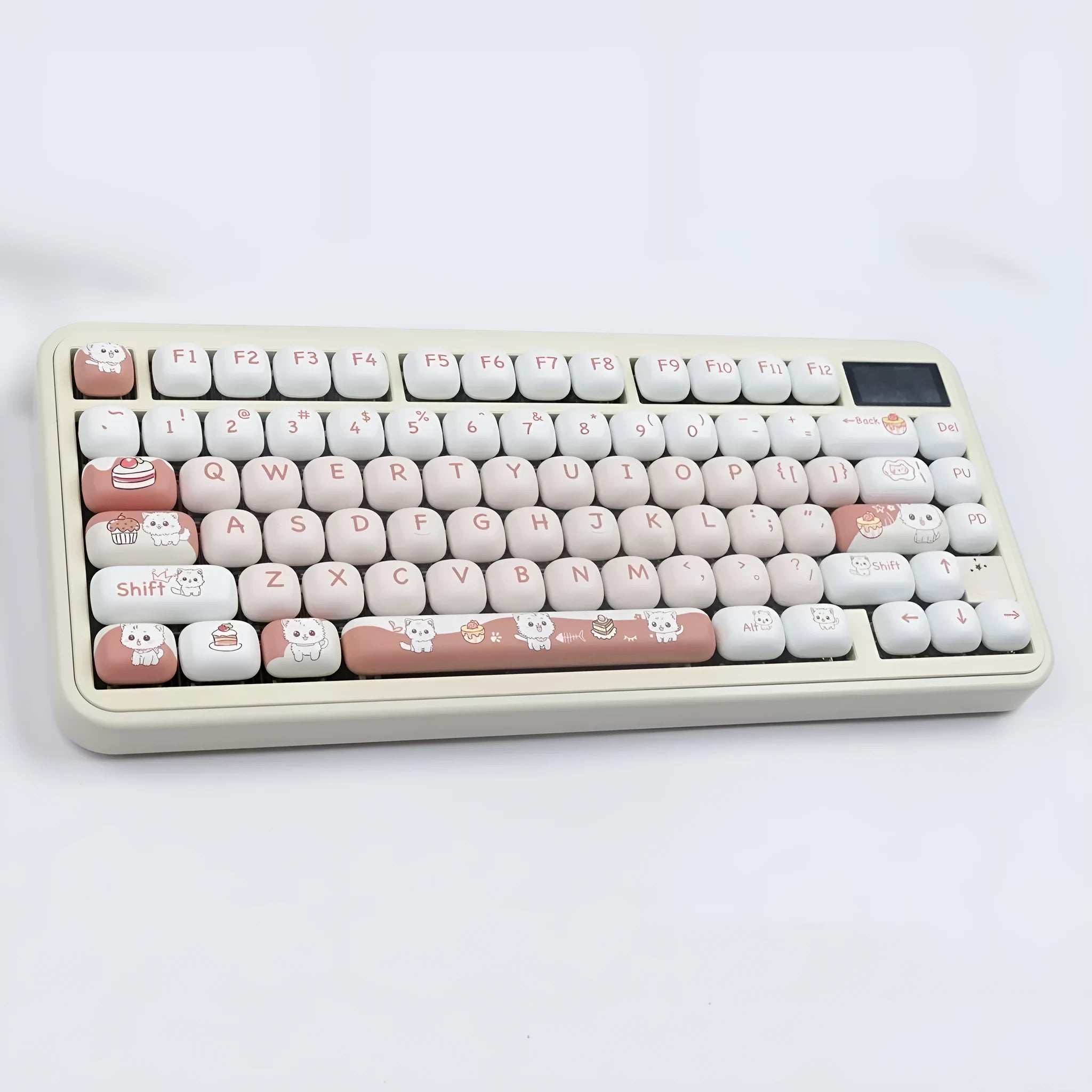 Dessert cat cartoon sublimation printed mechanical keyboard key cap with round MOG profile