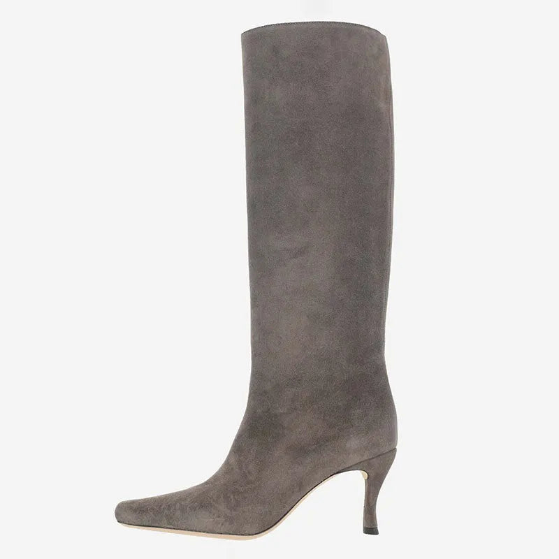 Women's square toe ankle cowboy boots in microfiber, shown in one of the available colours.