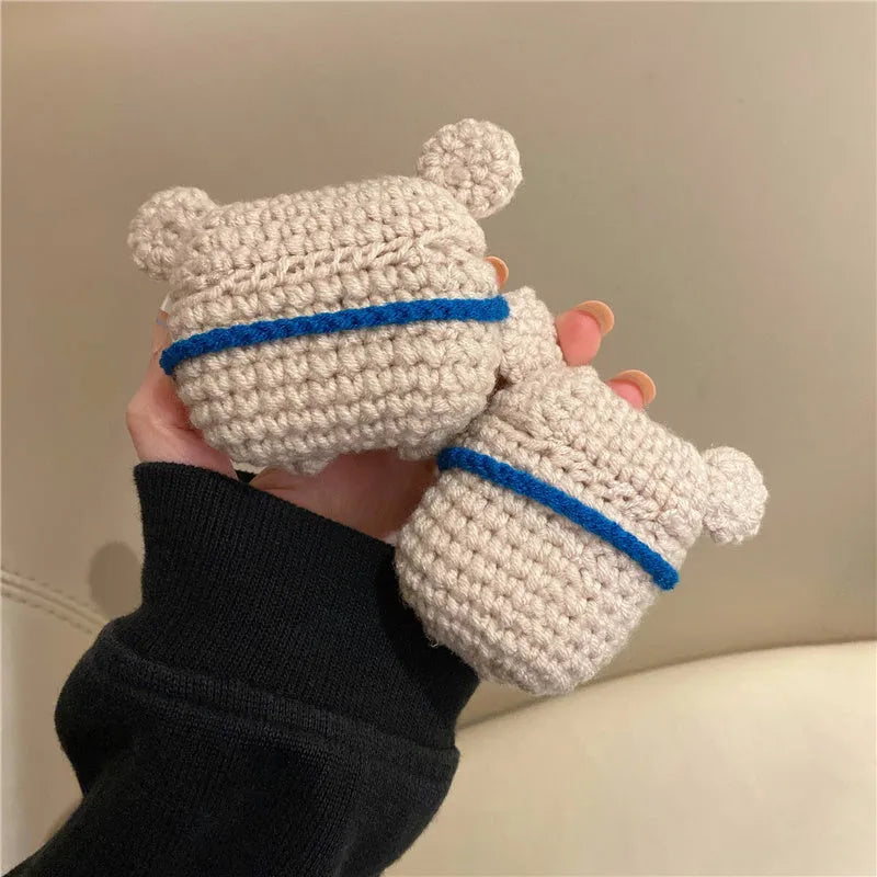 Handmade knitted koala bear earphone protective cover for Apple AirPods charging case