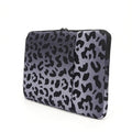 Leopard print laptop sleeve with anti-shock flannel lining for 13-16 inch laptops