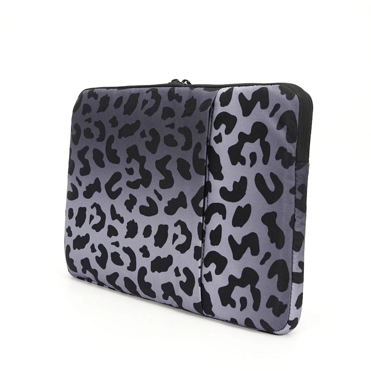 Leopard print laptop sleeve with anti-shock flannel lining for 13-16 inch laptops